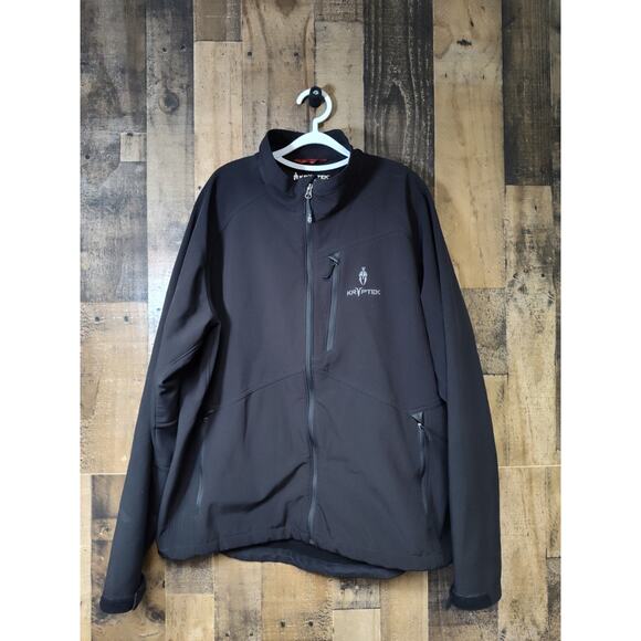 🔥 Kryptek Softshell Jacket Men’s 2XL Black Full Zip Windproof Hunting 🔥 - Picture 1 of 11